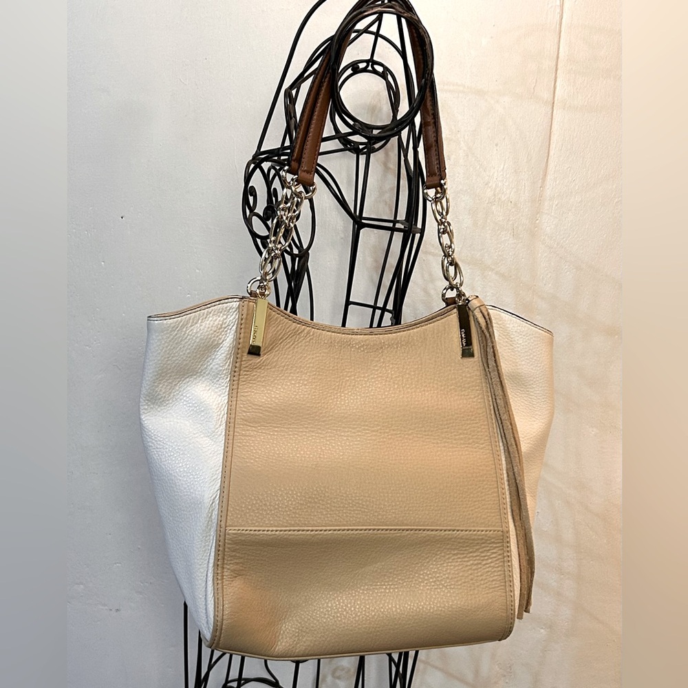 Calvin Klein Boxy Poly Two-Tone Tote Bag #H-4
